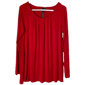 ELLUMINATION Comfortable Loose Pullover Top, Women’s Medium, Red